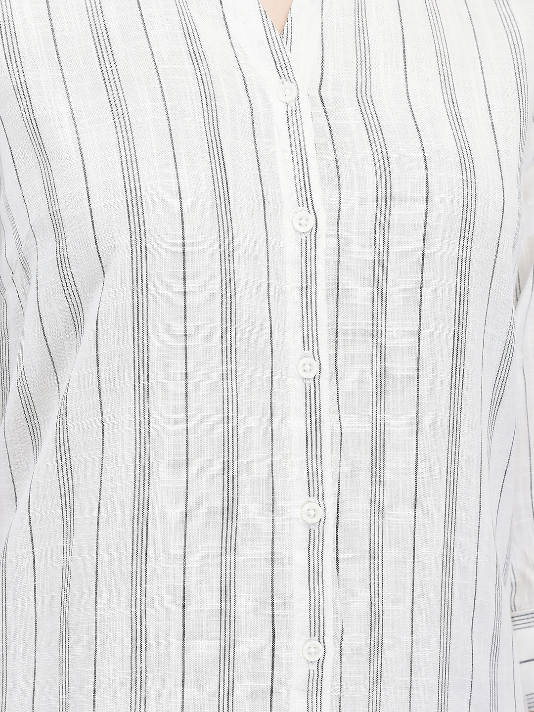 Vertical Striped White Shirt