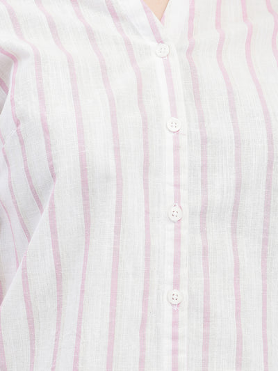 Vertical Striped Pink Shirt