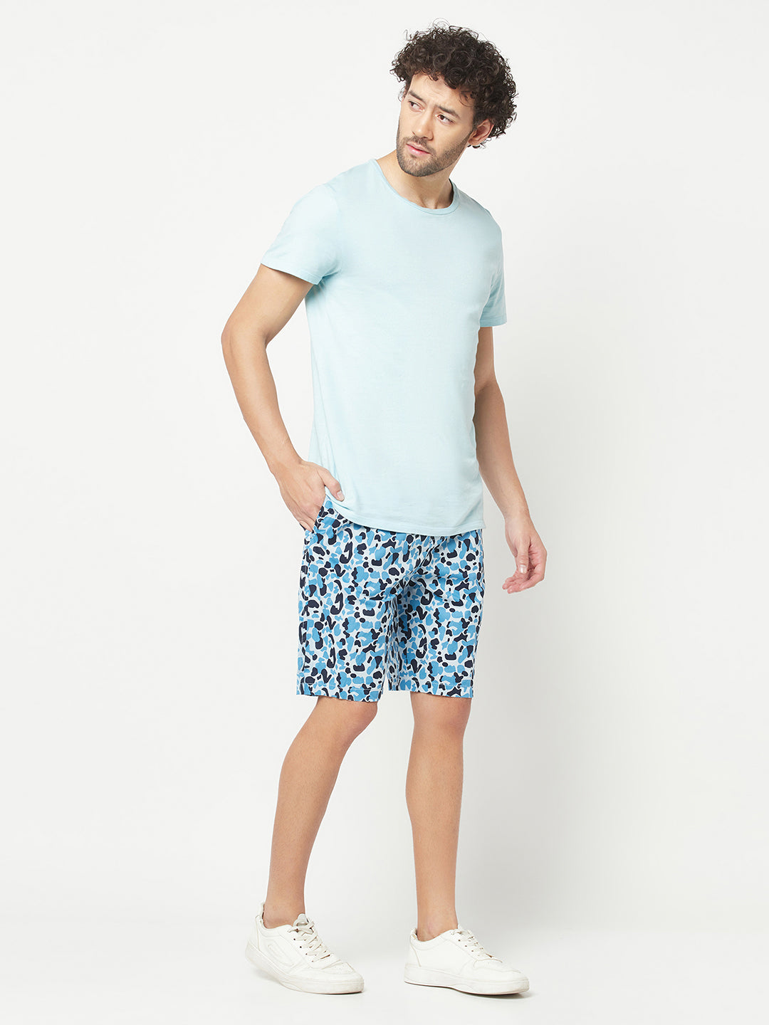 Blue Camouflage Lounge Shorts