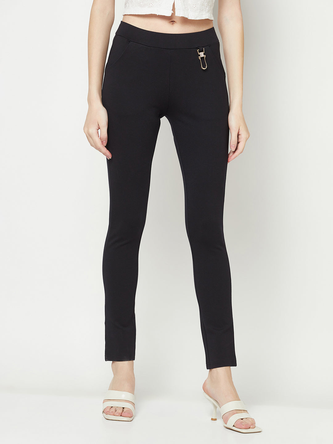 Navy Blue Slim Trousers