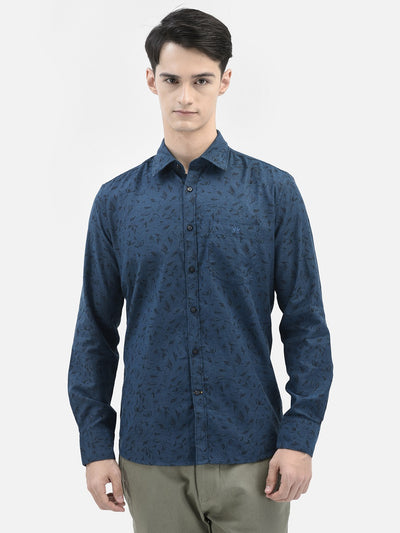 Navy Blue Printed Shirt