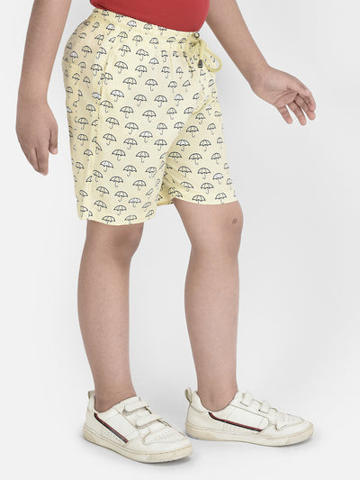 Yellow Printed Lounge Shorts