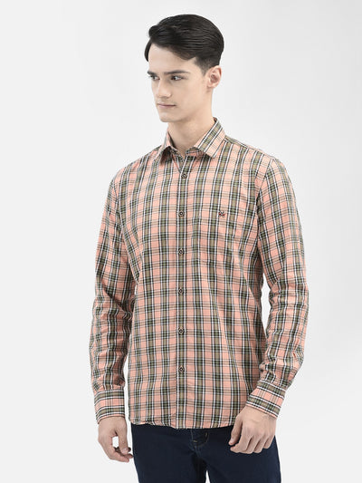 Peach Checked Shirt
