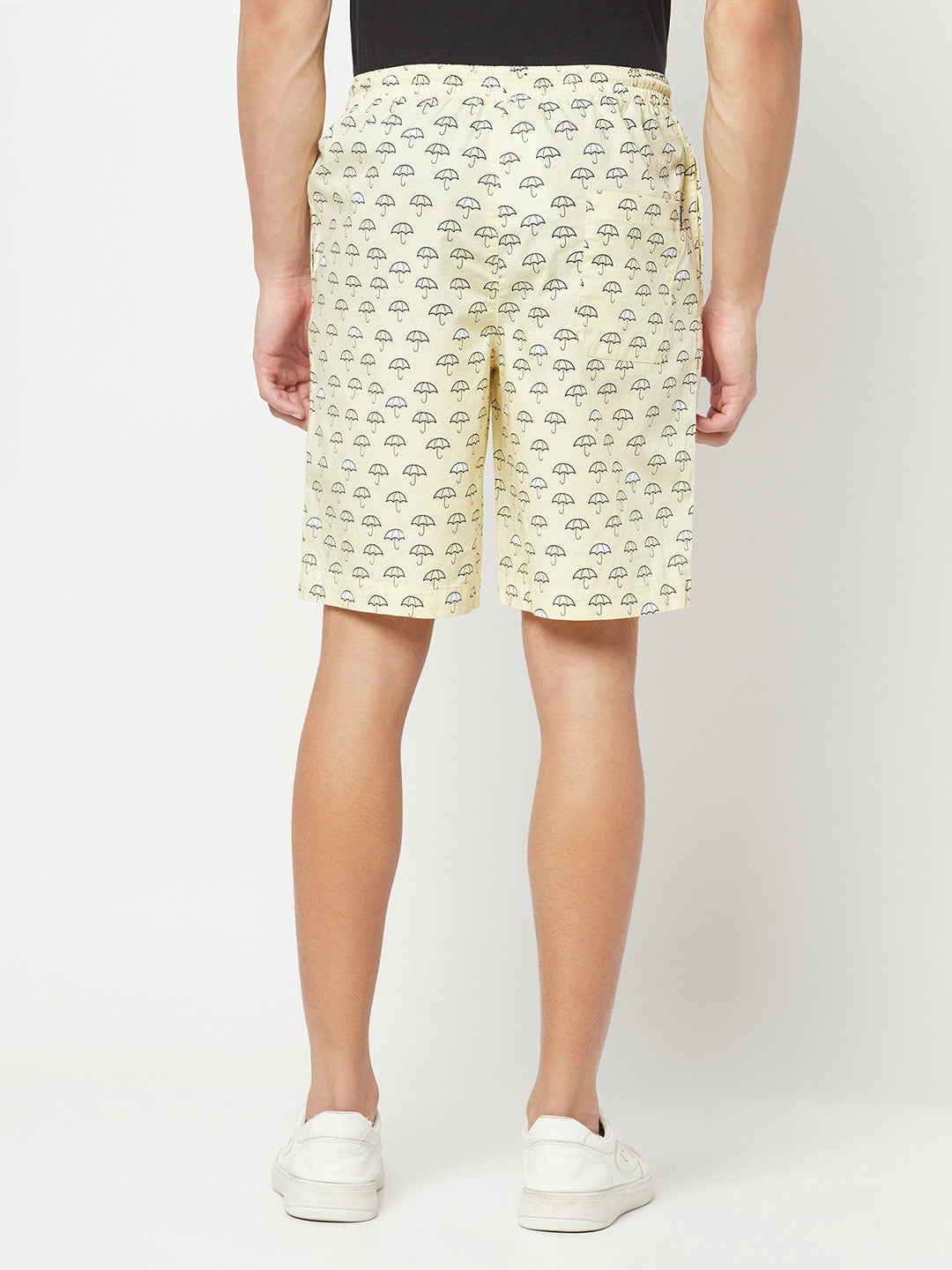 Yellow Umbrella Print Lounge Shorts