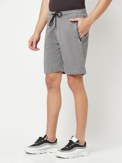 Grey Melange Athleisure Shorts