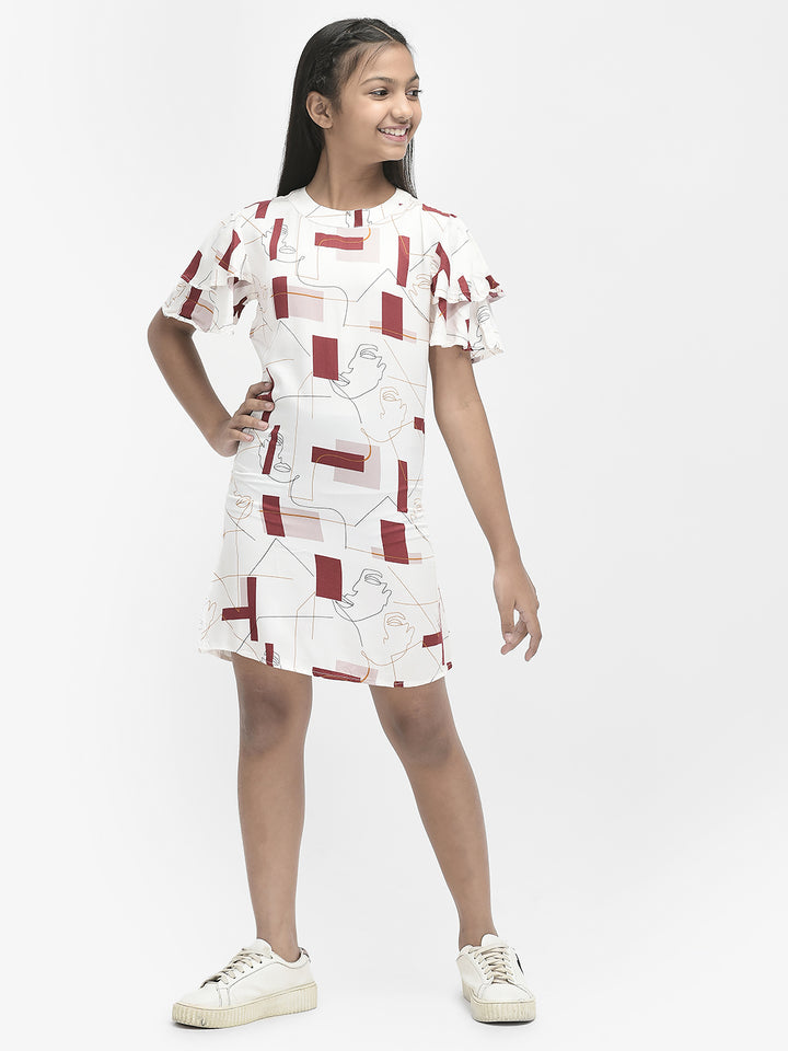 White Printed Dress