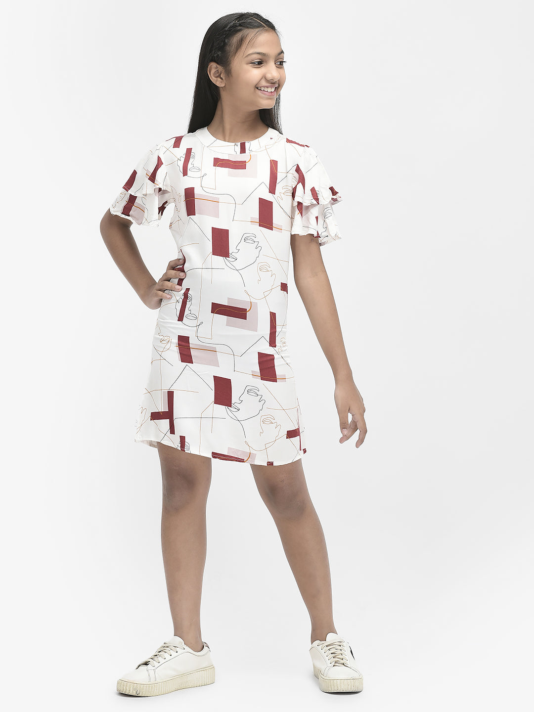 White Printed Dress