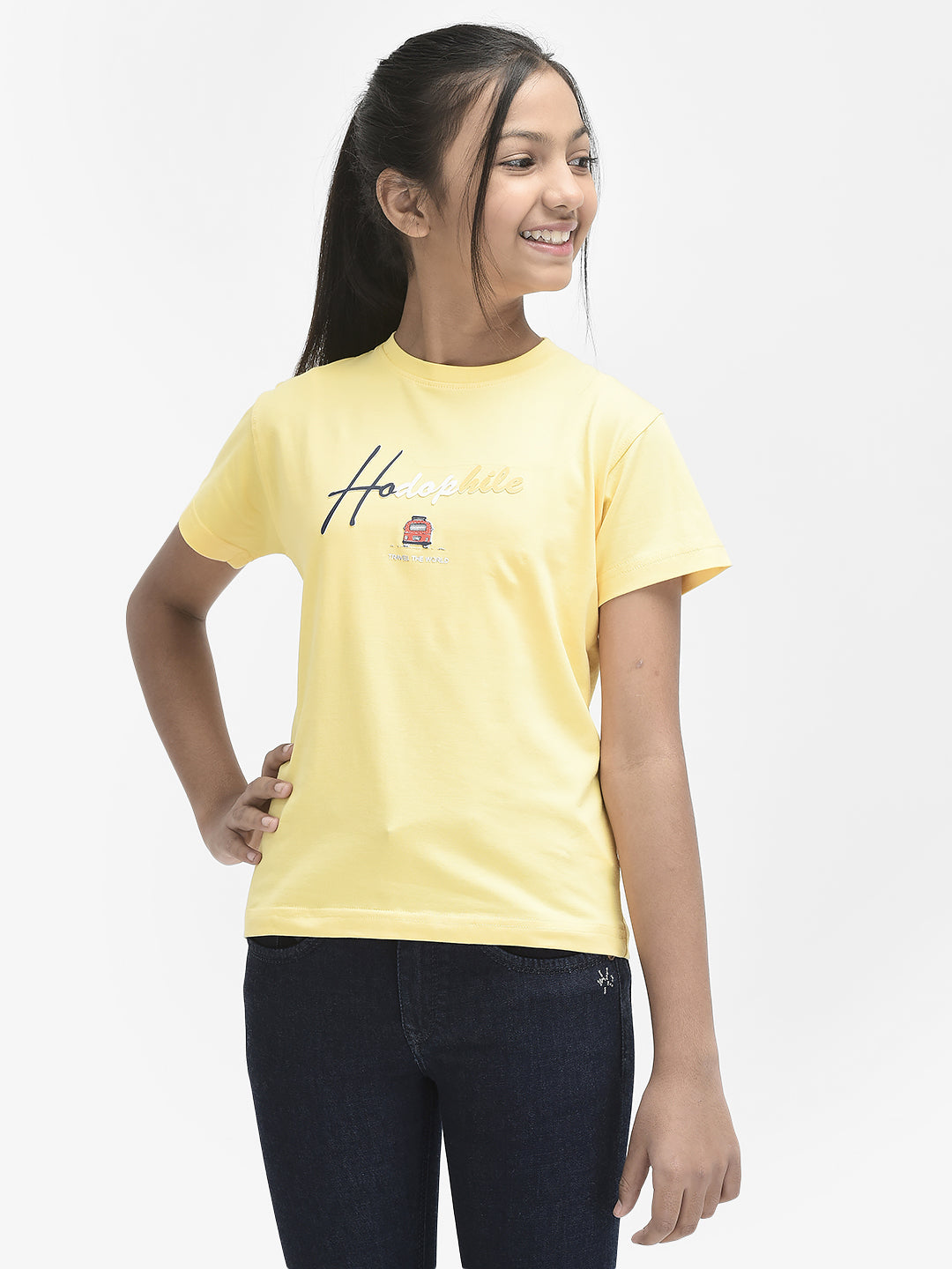  Yellow Typography Tshirt
