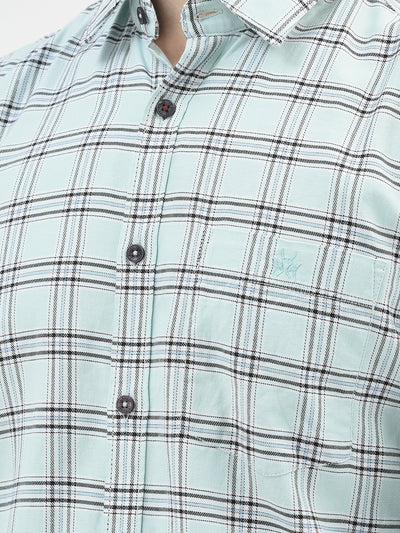Mint-Green Checked Shirt