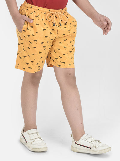 Orange Animal Printed Lounge Shorts