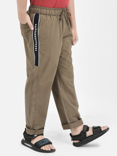 Brown Cotton Track Pants