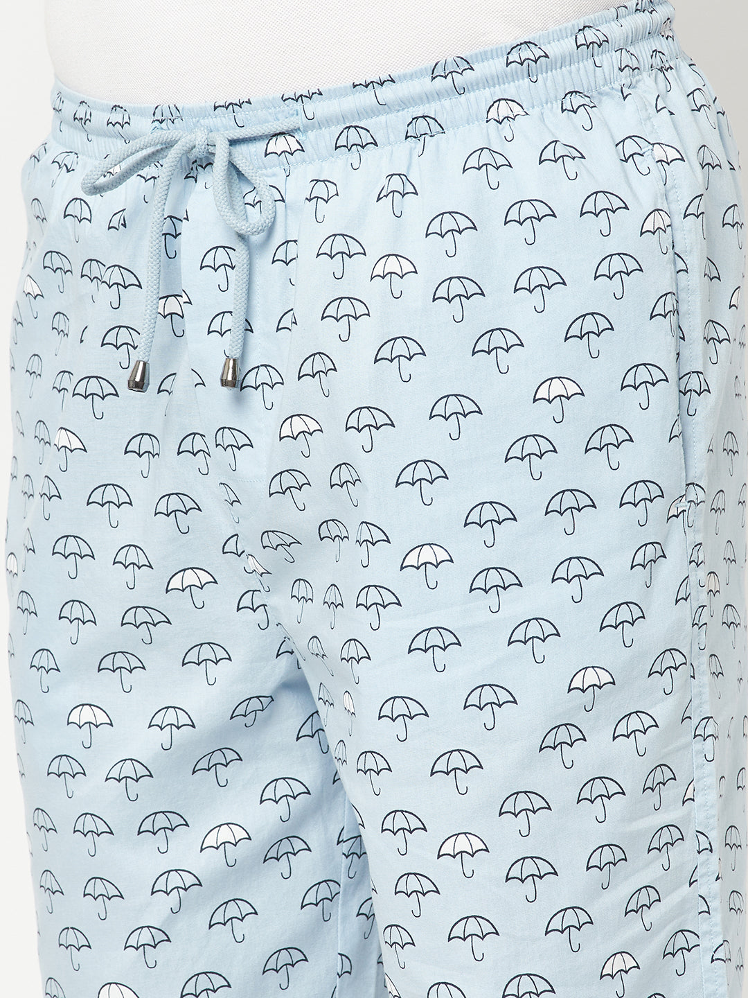 Blue Umbrella Print Lounge Shorts