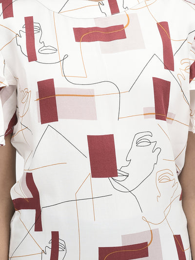 White Printed Dress