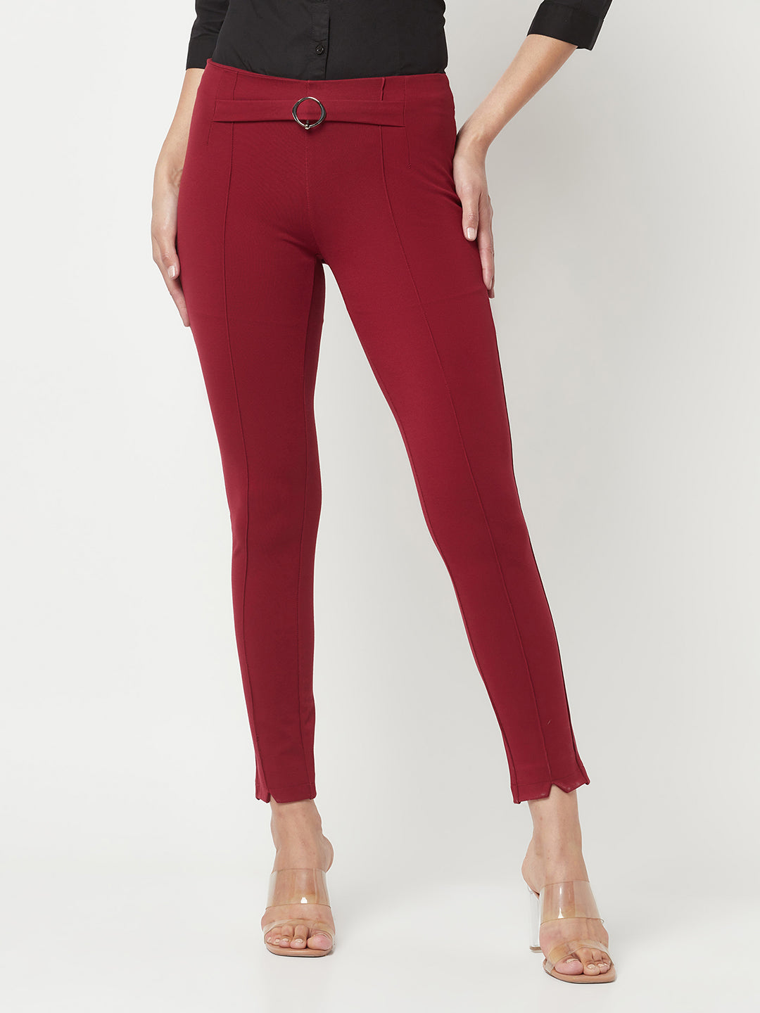 Maroon Slim Trousers