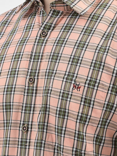 Peach Checked Shirt