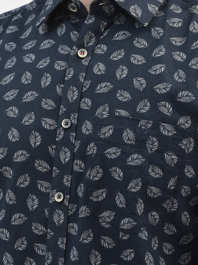 Navy Blue Printed Shirt