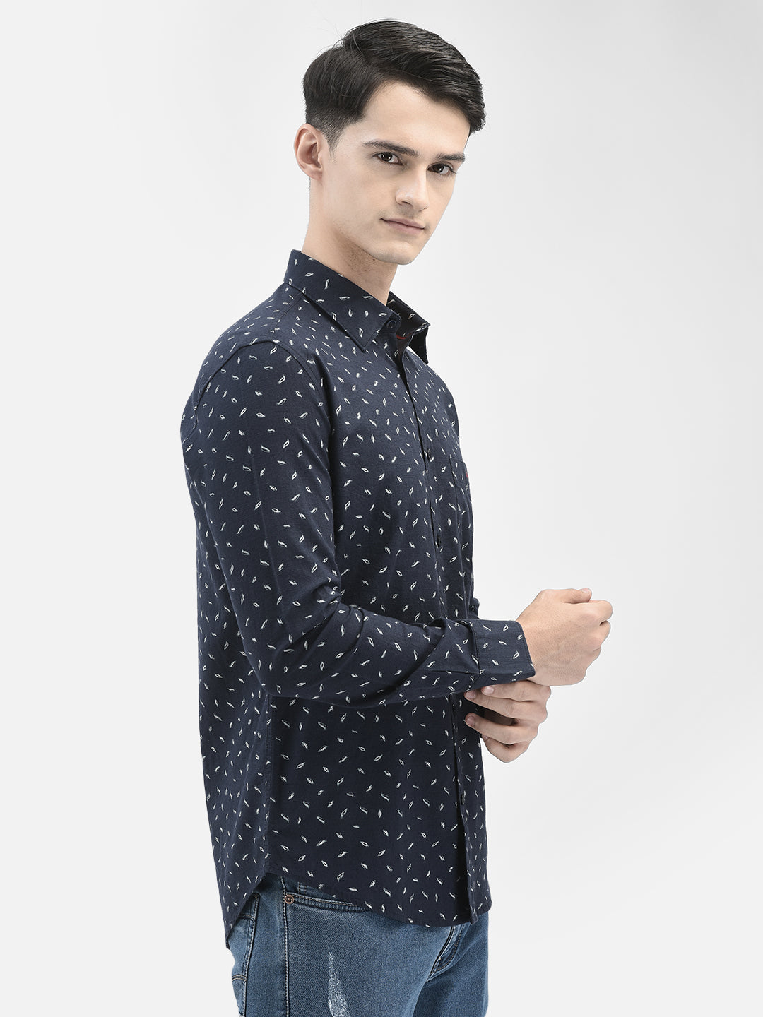 Navy Blue Printed Shirt