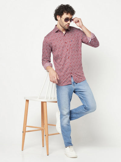 Maroon Printed Shirt