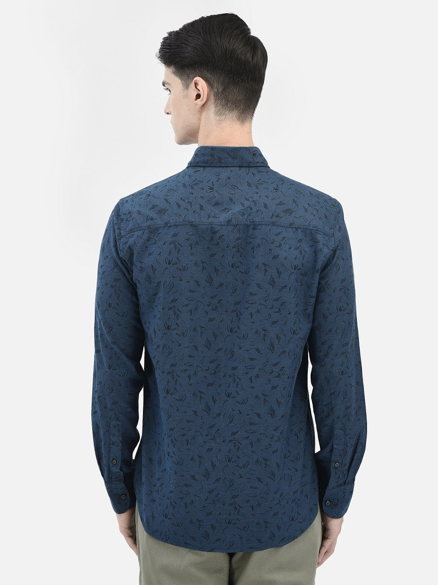 Navy Blue Printed Shirt