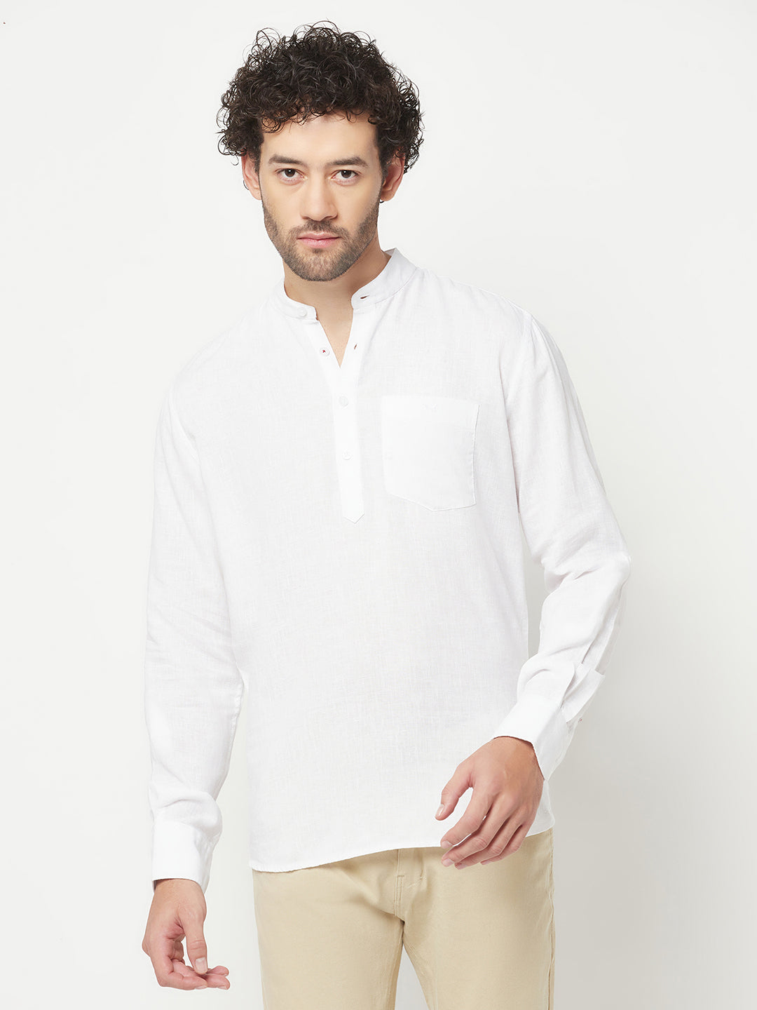 White Long sleeved Kurta 