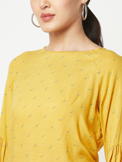 Mustard Floral Top