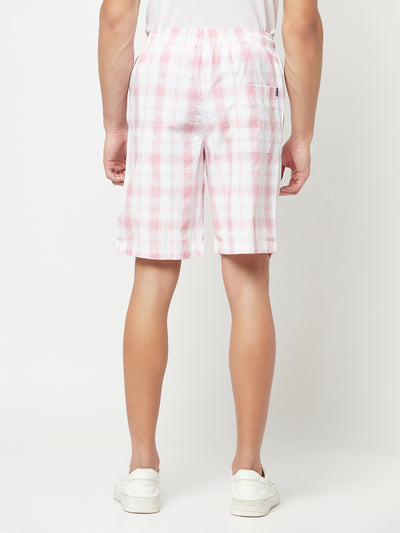 Pink Checked Lounge Shorts