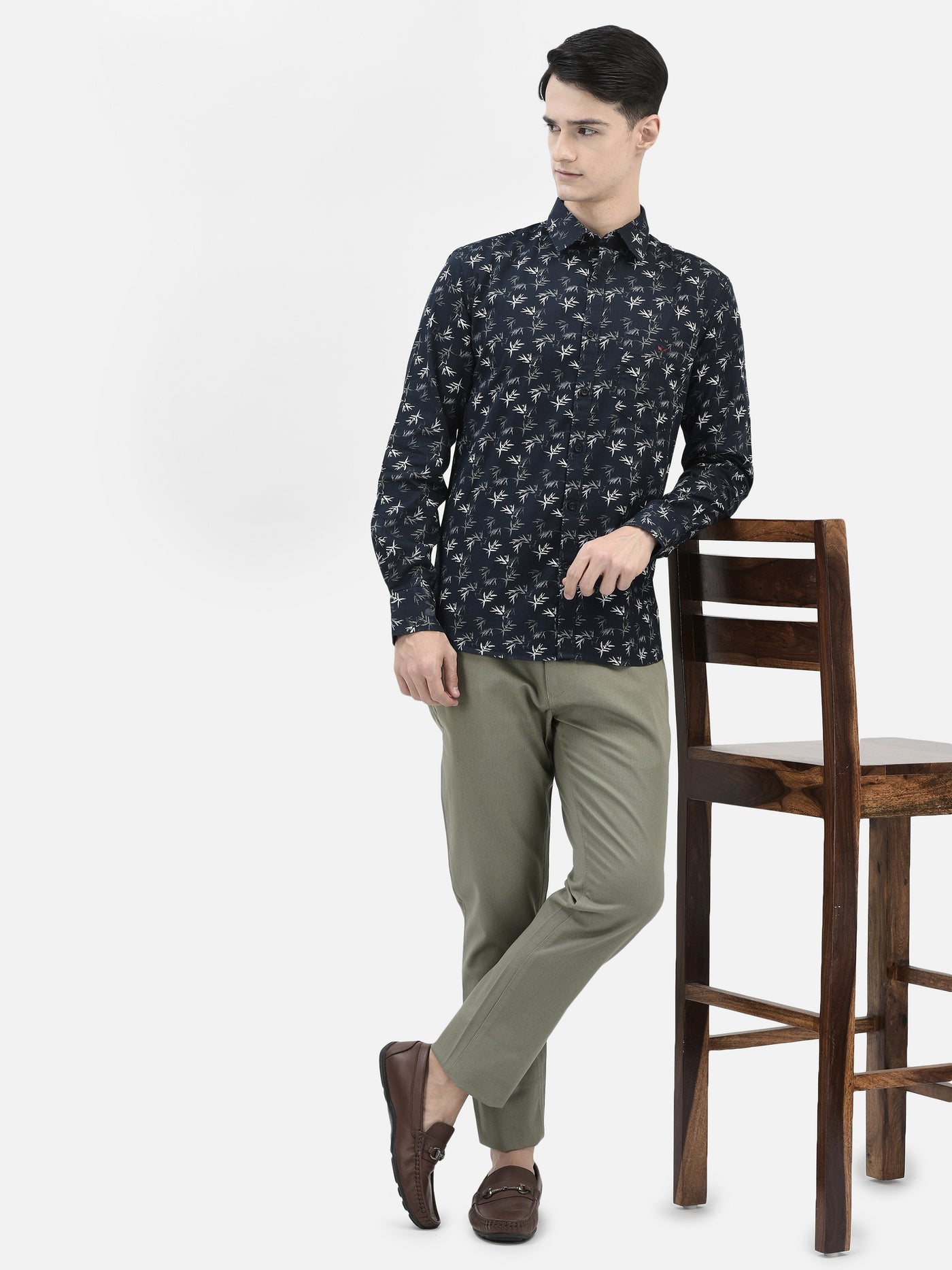 Navy Blur Floral Shirt