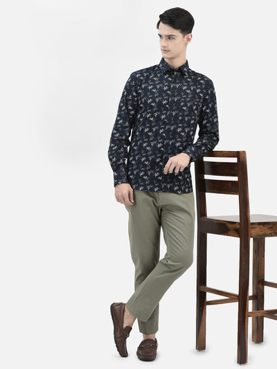 Navy Blur Floral Shirt