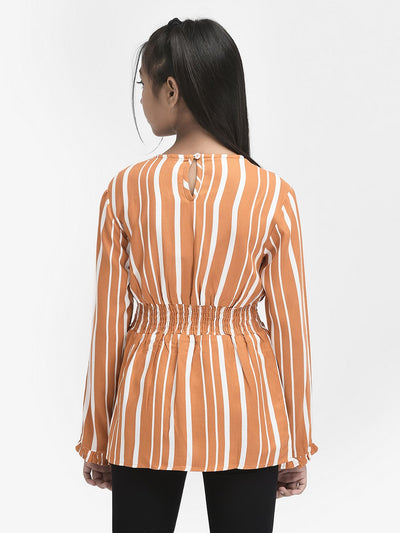 Orange Striped Top