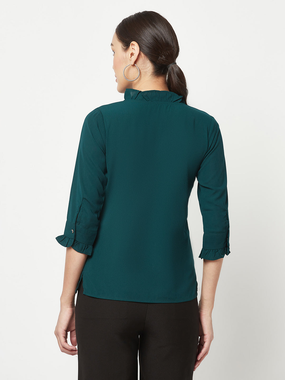 Green Tie-Up Neck Top