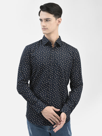 Navy Blue Printed Shirt
