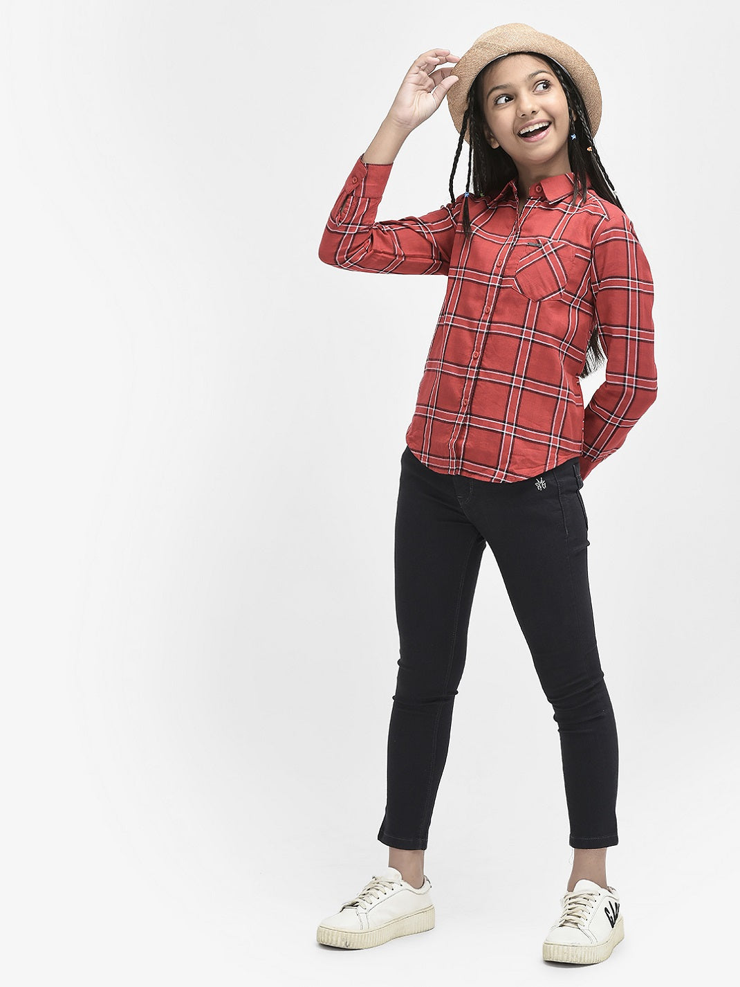 Red Checked Cotton Shirt