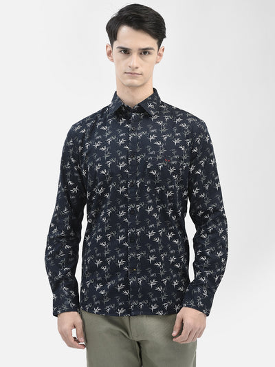 Navy Blur Floral Shirt