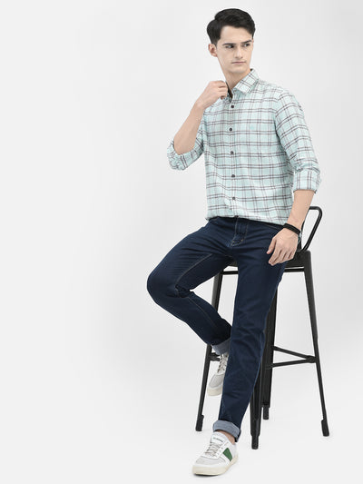 Mint-Green Checked Shirt
