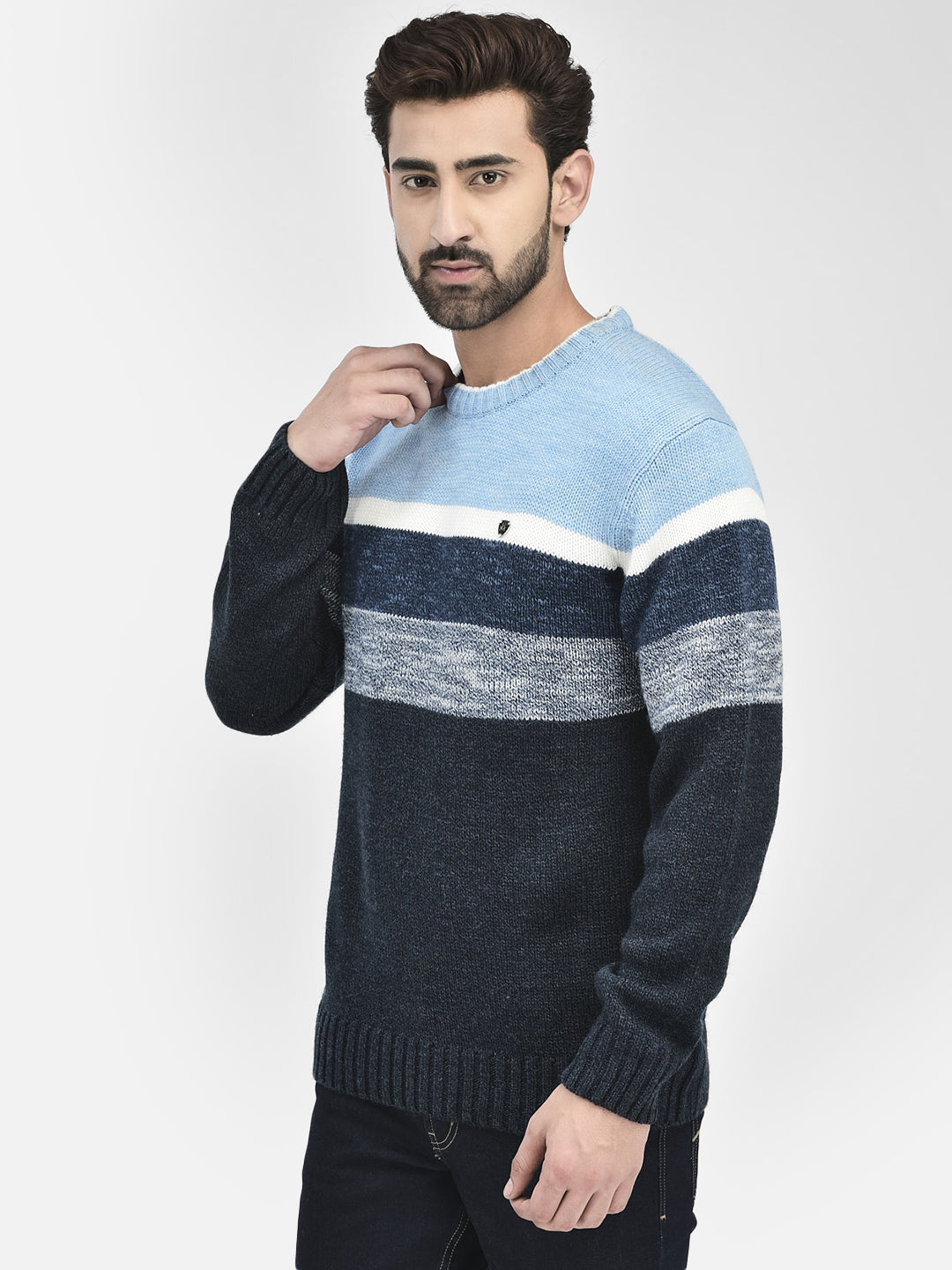 Sky Blue Stripes Sweaters.