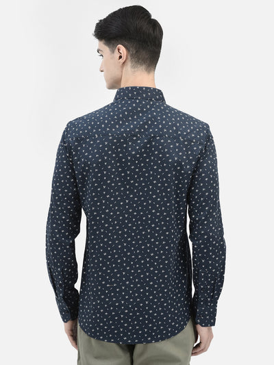 Navy Blue Printed Shirt