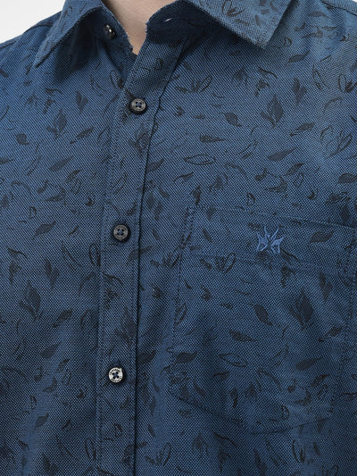 Navy Blue Printed Shirt