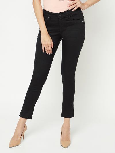  Black Skinny Ankle Length Jeans 