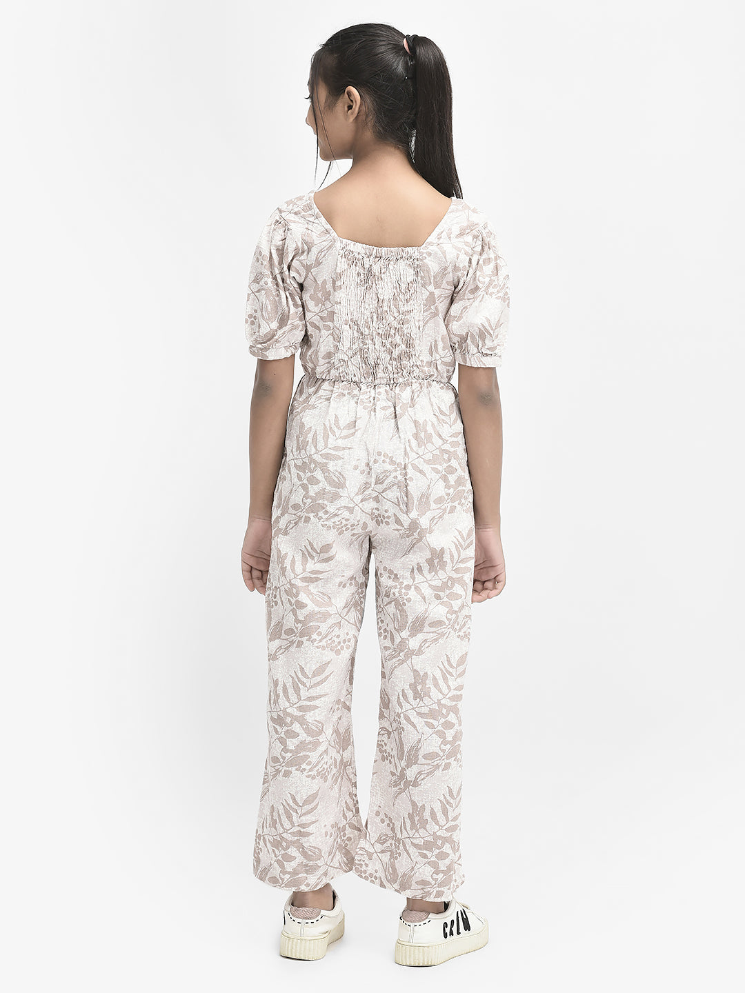  Beige Floral Jumpsuit