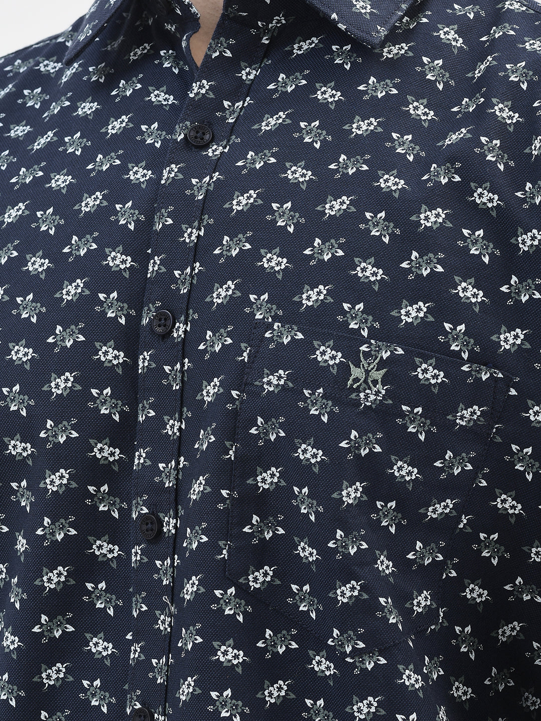 Navy Blue Floral Shirt