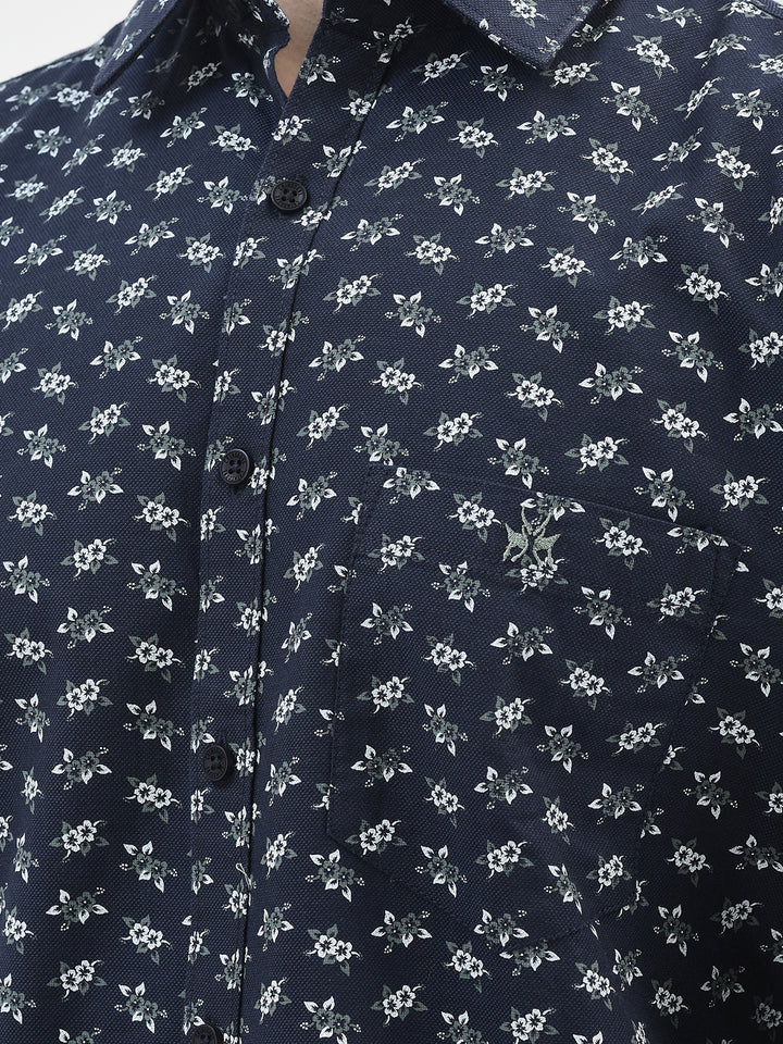 Navy Blue Floral Shirt