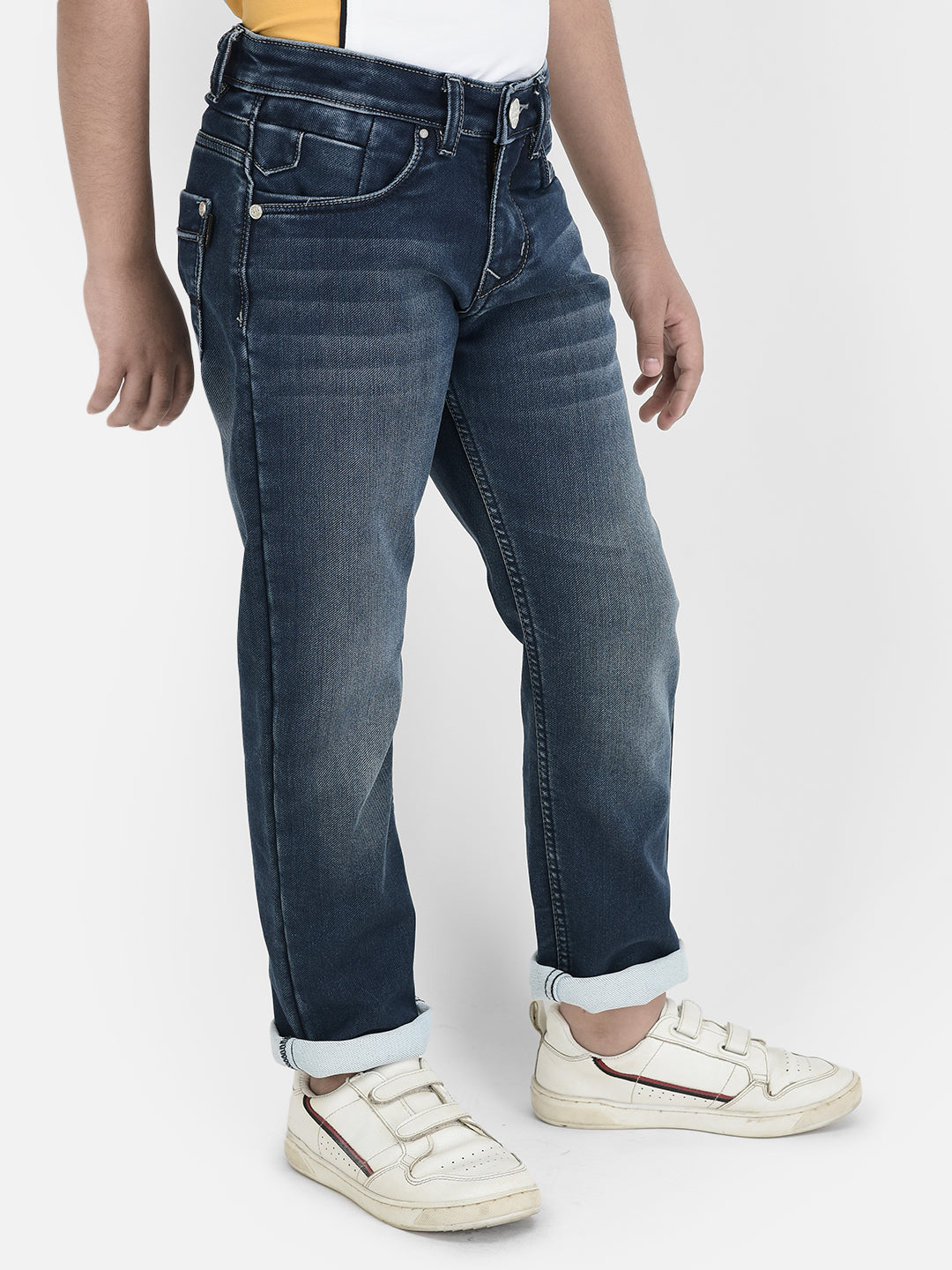 Navy Blue Light Washed Jeans