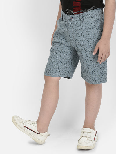 Blue Chino Printed Shorts