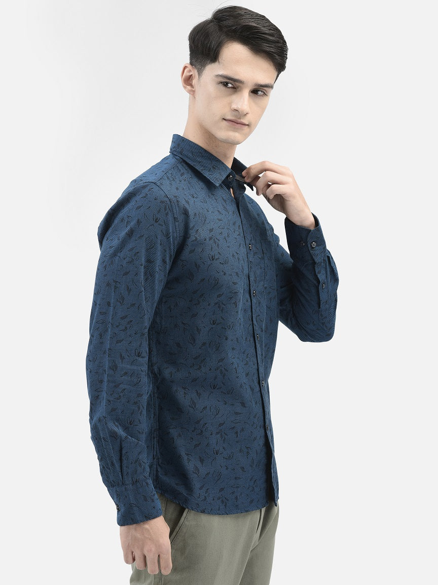 Navy Blue Printed Shirt