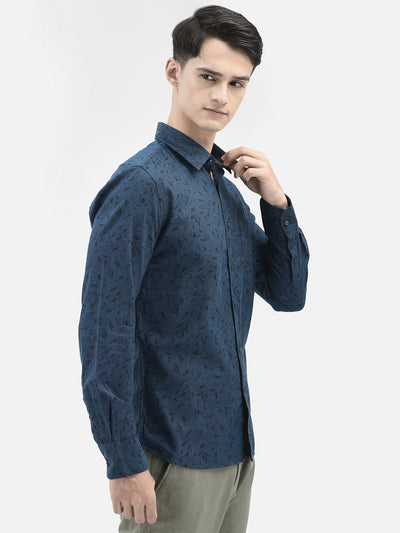 Navy Blue Printed Shirt