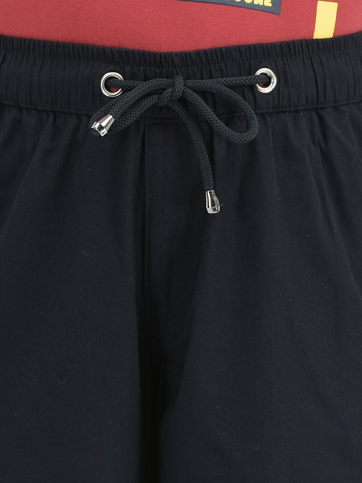 Navy Blue Cotton Track Pants