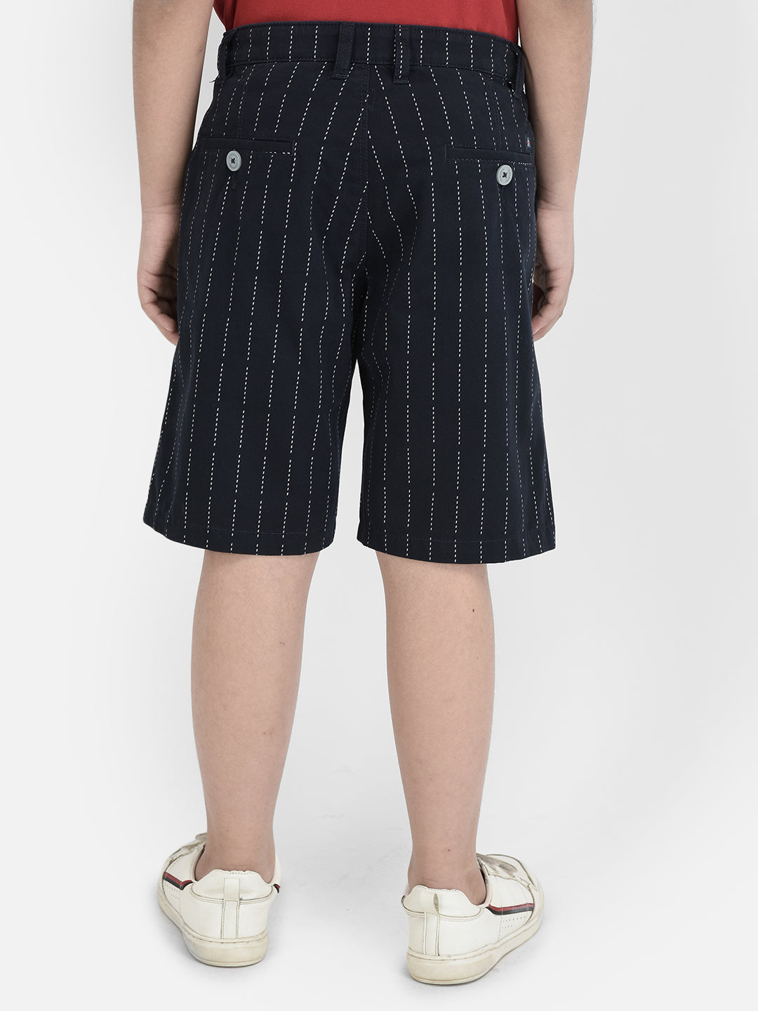 Navy Blue Printed Shorts