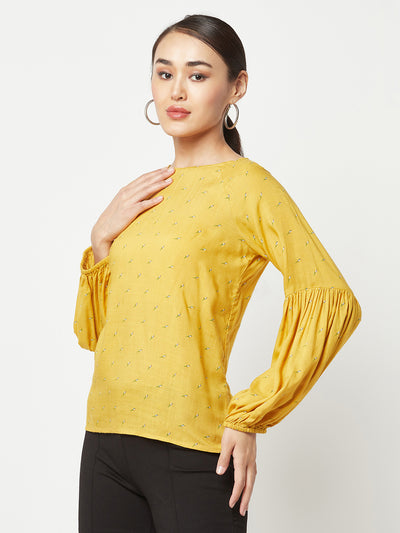 Mustard Floral Top