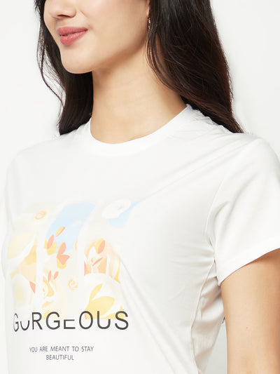  White Graphic Printed T-shirt