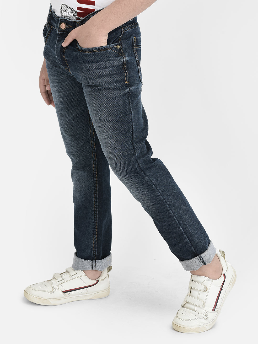 Navy Blue Light Washed Jeans